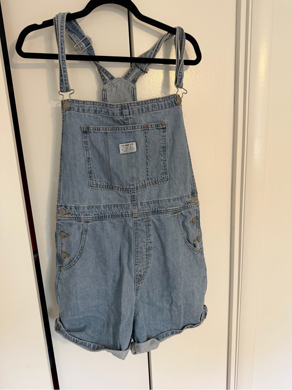 Levi's Light Blue Denim Short Overalls
